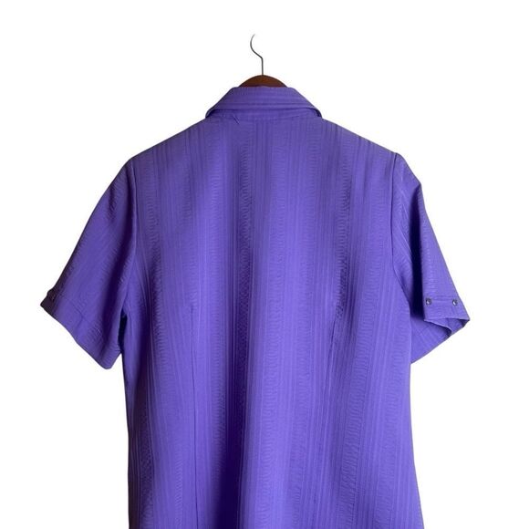 Alia purple vintage short‎ sleeve button down shirt - Picture 6 of 7
